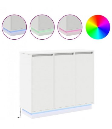 vidaXL LED Sideboard White 90 x 32 x 75 cm Engineered Wood