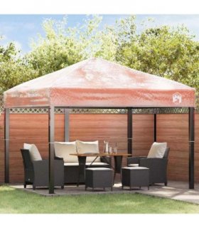 vidaXL Gazebo Cover Replacement Transparent 300 x 300 x 26 cm PVC — Size: 3 x 3 m, Model: Single tier roof