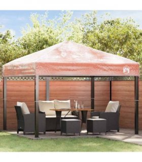 vidaXL Gazebo Cover Replacement 300 x 300 x 26 cm Transparent PVC — Size: 3 x 3 m, Model: Double tier roof