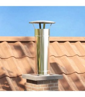 vidaXL Chimney Extension Silver 35 x 35 x 82 cm Stainless Steel — Size: Ø 20 cm