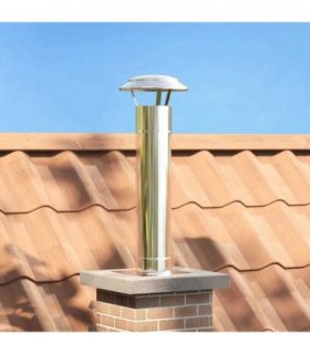 vidaXL Chimney Extension Silver 25 x 25 x 82 cm Stainless Steel — Size: Ø 13 cm