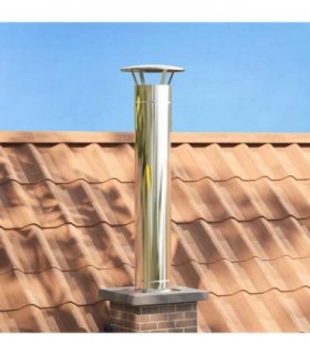 vidaXL Chimney Extension Silver 35 x 35 x 132 cm Stainless steel — Size: Ø 20 cm