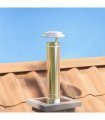 vidaXL Rain Cover Chimney Silver 20 x 20 x 18 cm Stainless Steel — Size: Ø 11 cm