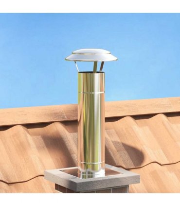 vidaXL Rain Cover Chimney Silver 25 x 25 x 20 cm Stainless Steel — Size: Ø 13 cm