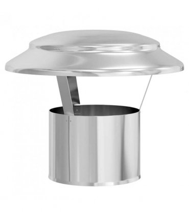 vidaXL Rain Cover Chimney Silver 25 x 25 x 20 cm Stainless Steel — Size: Ø 13 cm