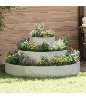 vidaXL Garden Planter Silver 120 x 120 x 20 cm Galvanised Steel — Size: Ø 120 cm