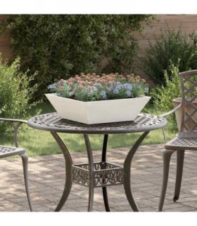 vidaXL Garden Planter 5 pcs White 50 x 50 x 15 cm Cold-rolled Steel