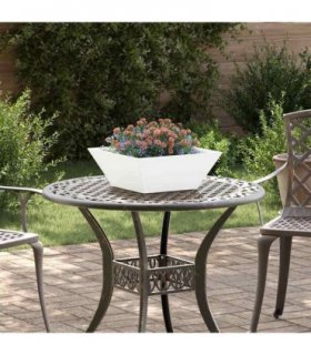 vidaXL Garden Planter 5 pcs White 40 x 40 x 15 cm Cold-rolled Steel