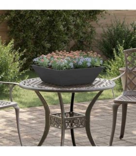 vidaXL Garden Planter 5 pcs Black 50 x 50 x 15 cm Cold-rolled Steel
