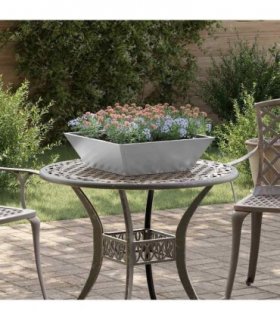 vidaXL Garden Planter Silver 50 x 50 x 15 cm Galvanised Steel