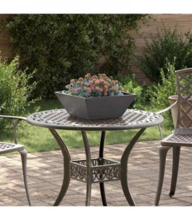 vidaXL Garden Planter Black 40 x 40 x 15 cm Cold-rolled Steel