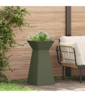 vidaXL Pillar Planter Olive 35 x 35 x 73 cm — Colour: Olive green
