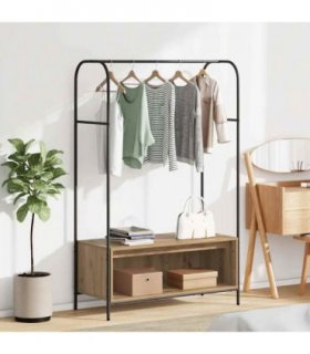 vidaXL Clothes Rack Brown Oak 100 x 44 x 160 cm Engineered Wood — Colour: Artisan oak