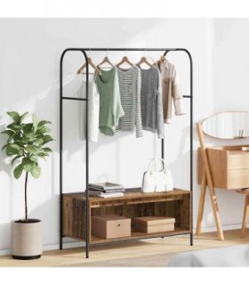 vidaXL Clothes Rack Brown Oak 100 x 44 x 160 cm Engineered Wood — Colour: Old wood