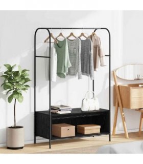 vidaXL Clothes Rack Black 100 x 44 x 160 cm Engineered Wood — Colour: Black oak