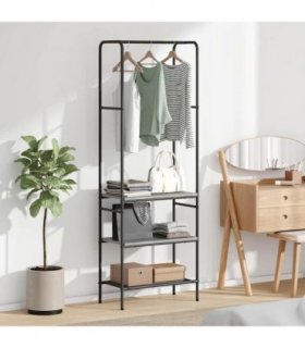 vidaXL Clothes Rack Grey sonoma 60 x 30 x 171 cm Engineered Wood