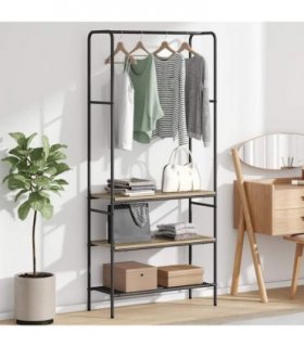 vidaXL Clothes Rack Sonoma Oak 77 x 30 x 171 cm Engineered Wood