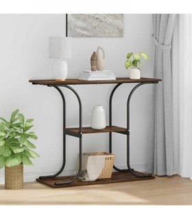 vidaXL Console Table Smoked Oak 101 x 35 x 80.5 cm Engineered Wood