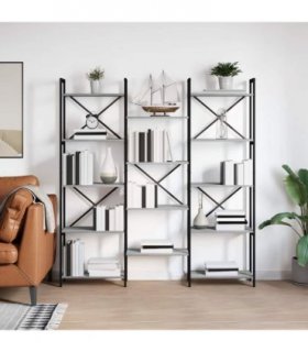 vidaXL Bookshelf Grey sonoma 156 x 25 x 167 cm Engineered Wood