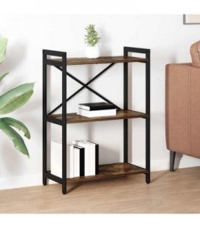 vidaXL Bookshelf Smoked Oak 60 x 30 x 85 cm Engineered Wood — Size: 60 x 30 x 83 cm