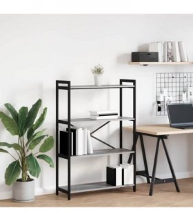vidaXL Bookshelf Grey sonoma 80 x 30 x 120 cm Engineered Wood — Size: 80 x 30 x 118 cm
