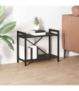 vidaXL Bookshelf Black Oak 60 x 30 x 50 cm Engineered Wood — Size: 60 x 30 x 48.5 cm