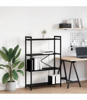 vidaXL Bookshelf Black Oak 80 x 30 x 120 cm Engineered Wood — Size: 80 x 30 x 118 cm