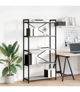 vidaXL Bookshelf Grey sonoma 80 x 30 x 155 cm Engineered Wood — Size: 80 x 30 x 153 cm