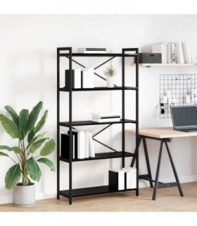 vidaXL Bookshelf Black Oak 80 x 30 x 155 cm Engineered Wood — Size: 80 x 30 x 153 cm