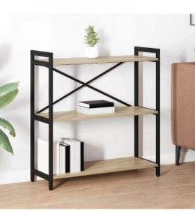 vidaXL Bookshelf Sonoma Oak 80 x 30 x 85 cm Engineered Wood — Size: 80 x 30 x 83 cm