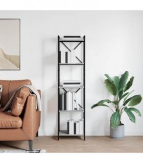 vidaXL Bookshelf Grey sonoma 40 x 30 x 155 cm Engineered Wood — Size: 40 x 30 x 153 cm