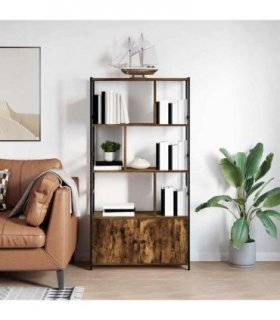 vidaXL Bookshelf Smoked Oak 80 x 30 x 155.5 cm Engineered Wood