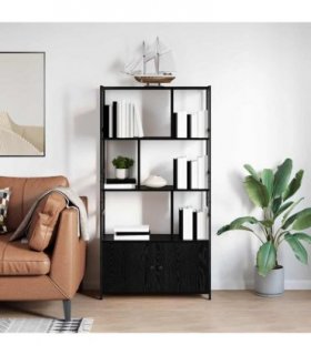 vidaXL Bookshelf Black Oak 80 x 30 x 155.5 cm Engineered Wood