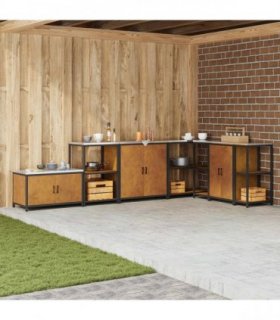 vidaXL Kitchen Storage HATTEM Rusty 60 x 50 x 92 cm Steel — Colour: Weathering steel, Model: Kitchen storage shelf