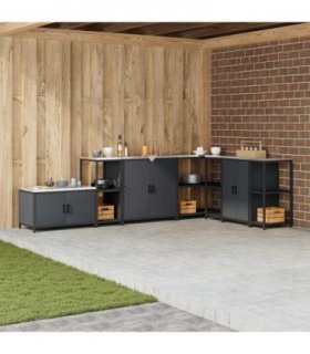 vidaXL Kitchen Storage HATTEM Anthracite 40 x 50 x 92 cm Steel — Model: Kitchen storage shelf
