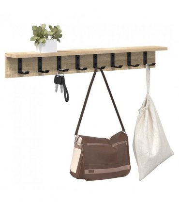 vidaXL Wall-Mounted Coat Rack Sonoma Oak 80 x 10.5 x 10.5 cm