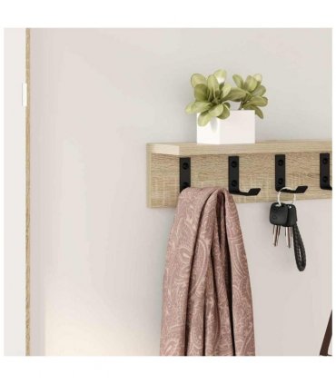 vidaXL Wall-Mounted Coat Rack Sonoma Oak 80 x 10.5 x 10.5 cm
