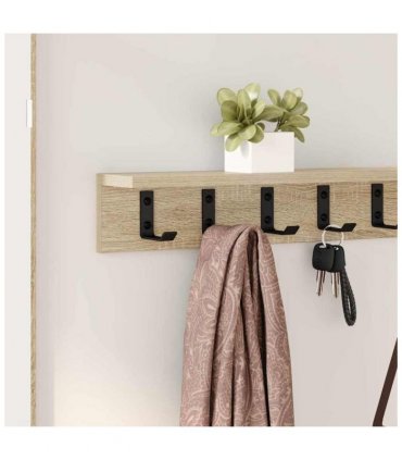 vidaXL Wall-Mounted Coat Rack Sonoma Oak 100 x 10.5 x 10.5 cm