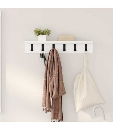 vidaXL Wall-Mounted Coat Rack Wall-mounted White 60 x 10.5 x 10.5 cm