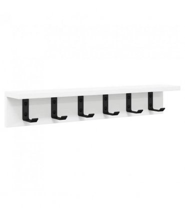 vidaXL Wall-Mounted Coat Rack Wall-mounted White 60 x 10.5 x 10.5 cm