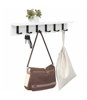 vidaXL Wall-Mounted Coat Rack Wall-mounted White 60 x 10.5 x 10.5 cm