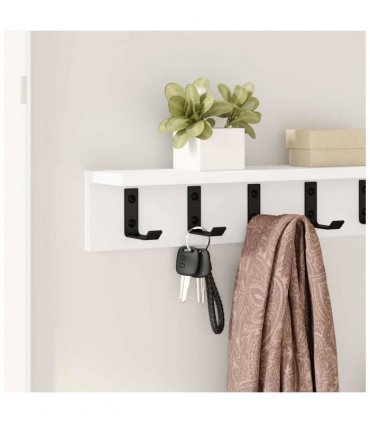 vidaXL Wall-Mounted Coat Rack Wall-mounted White 60 x 10.5 x 10.5 cm