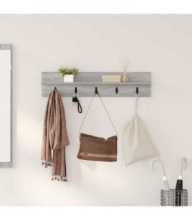vidaXL Wall-Mounted Coat Rack Grey Sonoma 80 x 10.5 x 18 cm