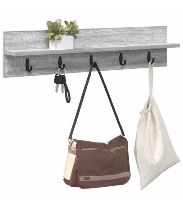 vidaXL Wall-Mounted Coat Rack Grey Sonoma 80 x 10.5 x 18 cm