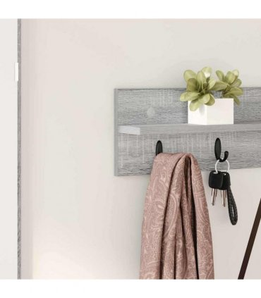vidaXL Wall-Mounted Coat Rack Grey Sonoma 80 x 10.5 x 18 cm