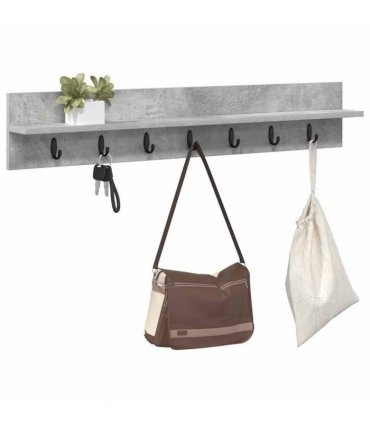vidaXL Wall-Mounted Coat Rack Concrete Grey 100 x 10.5 x 18 cm