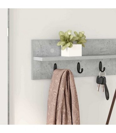 vidaXL Wall-Mounted Coat Rack Concrete Grey 100 x 10.5 x 18 cm
