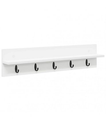 vidaXL Wall-Mounted Coat Rack White 80 x 10.5 x 18 cm Engineered wood