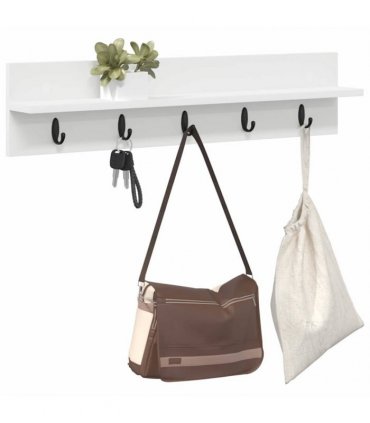 vidaXL Wall-Mounted Coat Rack White 80 x 10.5 x 18 cm Engineered wood