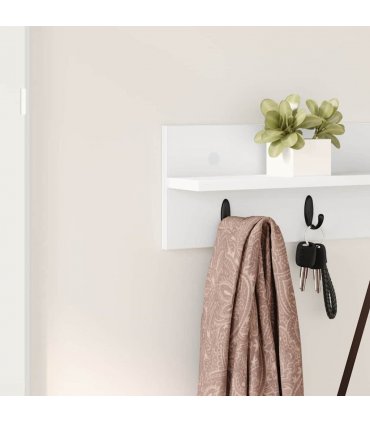vidaXL Wall-Mounted Coat Rack White 80 x 10.5 x 18 cm Engineered wood